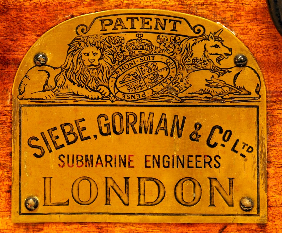 Siebe, Gorman & Co ltd, Submarine engineers, London, logo, Geniemuseum Vught