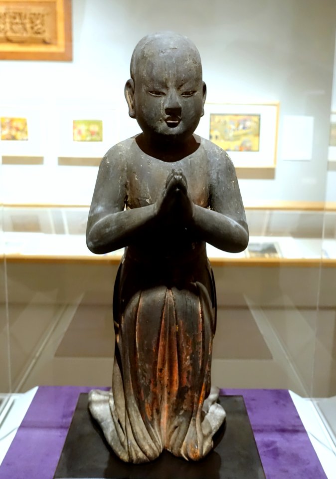 Shotoku at Two Years, Japan, Kamakura period, late 1200s, wood, crystal, pigments - Princeton University Art Museum - DSC07110