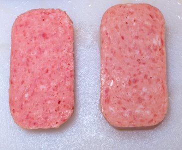 Spam Clones ML Luncheon meat and Chung Jung One Luncheon Meat sliced