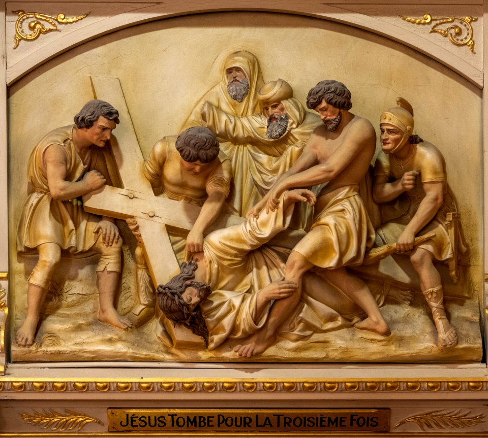 Station 9- Jésus tombe pour la troisième fois, Église Saint-Charles-Borromée de Québec, Quebec, Canada 07