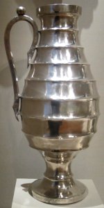 Stepped pitcher, 400-600 CE, silver, Sasanian, Iran, Cleveland Museum of Art