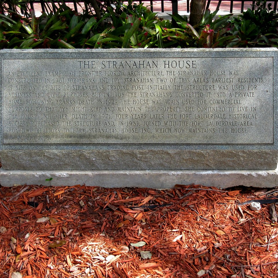 Stranahan House Fort Lauderdale Florida marker