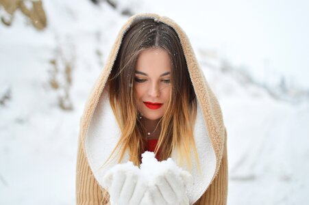 Beauty fashion snow photo
