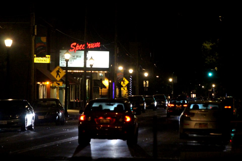Spectrum Theater at night in Albany, New York