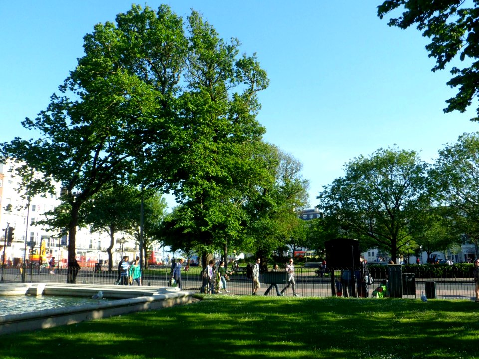 Southward view across Old Steine Gardens, Brighton (June 2013)