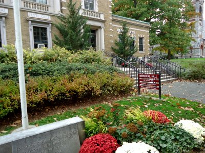 University of Massachusetts at Amherst campus view memorial for soldiers