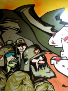 Trotz Allem Graffiti Stahlhelme