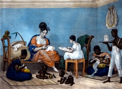 Une Dame d´une Fortune Ordinaire dans son Intérieur au Milieu de ses Habitudes Journalières, by Jean-Baptiste Debret 1823 2
