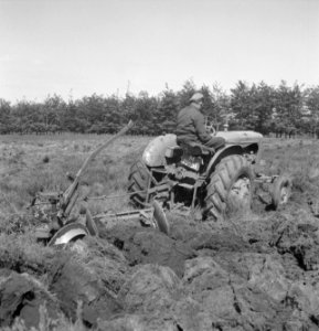 Tractor met schijvenploeg (Allis Chalmers), Bestanddeelnr 169-0367