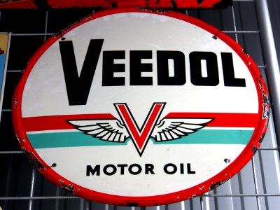 Veedol motor oil, enamel advertising sign