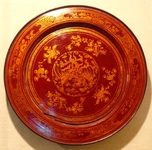 Varnished food tray, Kinh ethnic group, Ha Tay province - Vietnam National Museum of Fine Arts - Hanoi, Vietnam - DSC05252