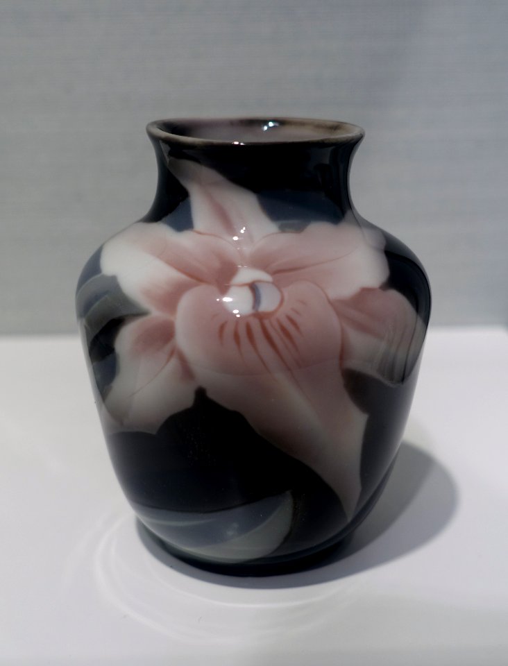 Vase with blossom decoration, by Algot Eriksson, Stockholm, c. 1900, Rorstrand porcelain - Hessisches Landesmuseum Darmstadt - Darmstadt, Germany - DSC00745