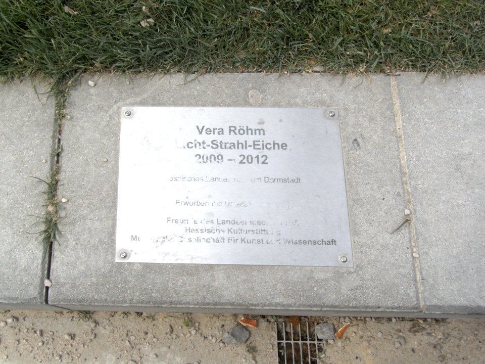 Vera Röhm – Licht-Strahl-Eiche – 2018 by DaB. (Plakette)