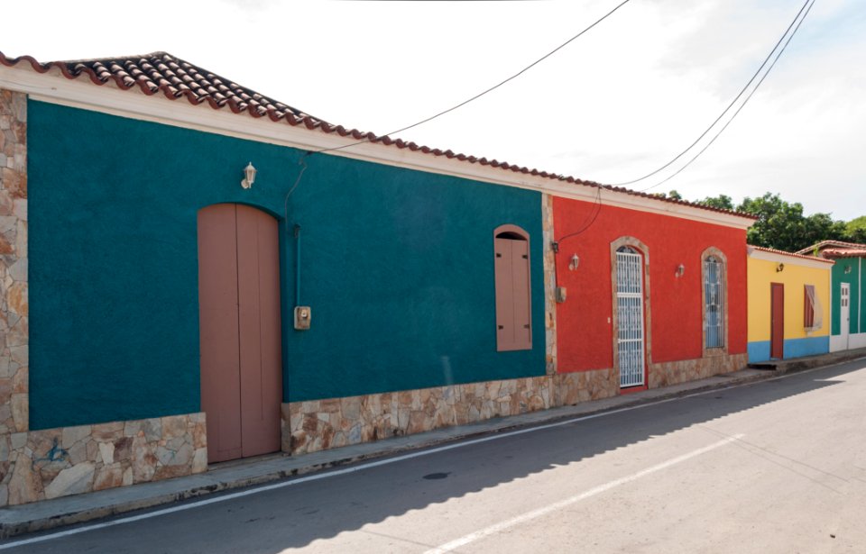 Typical colonial houses Margarita Island
