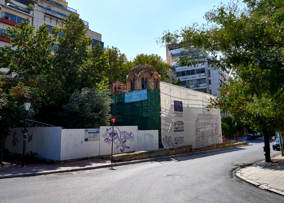The Church of Agioi Theodoroi in Agion Theodoron Square (Athens) on August 16, 2020