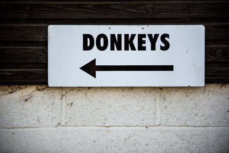 Wall sign donkeys
