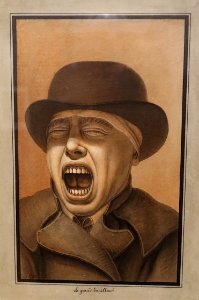 The Great Yawner, by Jean-Jacques Lequeu, pen and black ink, gray and brown wash, red chalk - Morgan Library & Museum - New York City - DSC06782