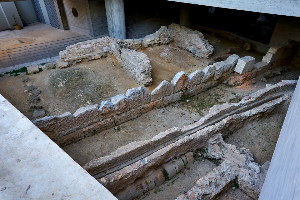 The excavated area at 3-5 Palaion Patron Germanou Street in Athens on August 16, 2020