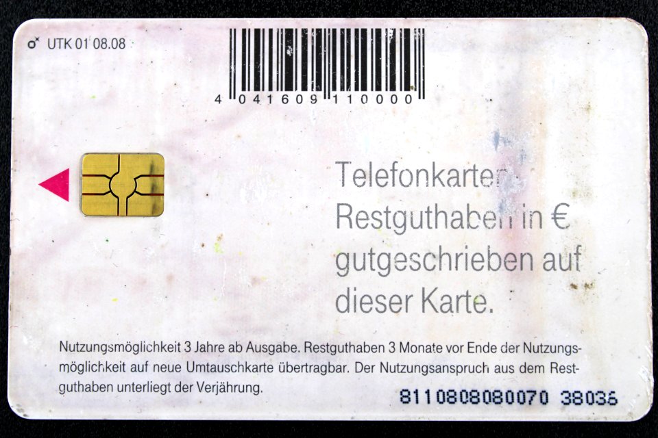 Umtauschkarte Rück
