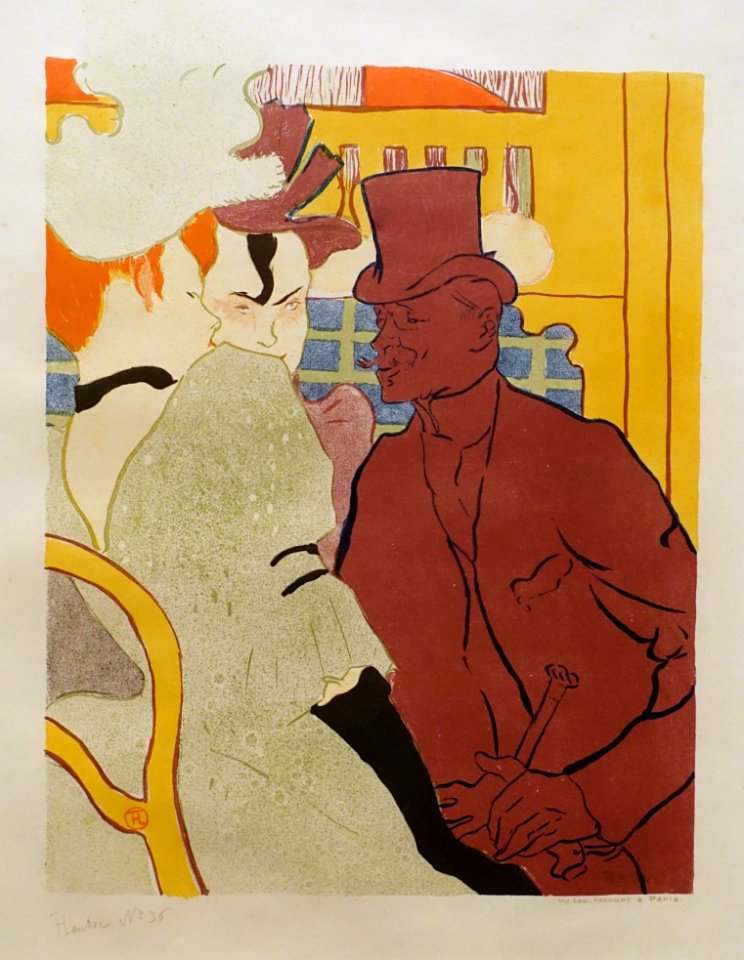 The Englishman at the Moulin Rouge, by Henri de Toulouse-Lautrec, 1892, brush and spatter lithograph on wove paper, State II-II, Wittrock 2 - Montreal Museum of Fine Arts - Montreal, Canada - DSC08826