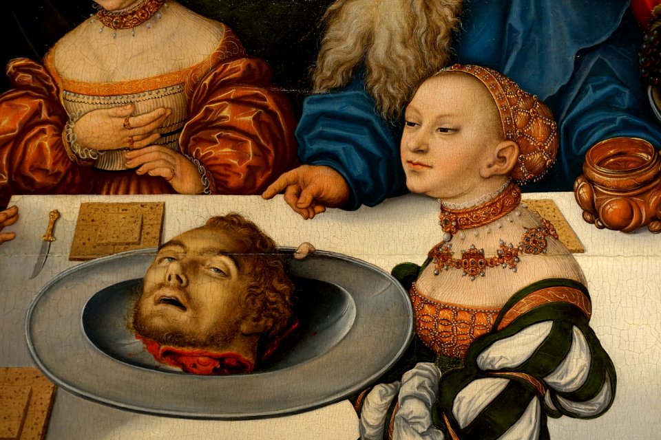 The Feast of Herod by Lucas Cranach the Elder, 1531, oil on panel, detail - Wadsworth Atheneum - Hartford, CT - DSC05014