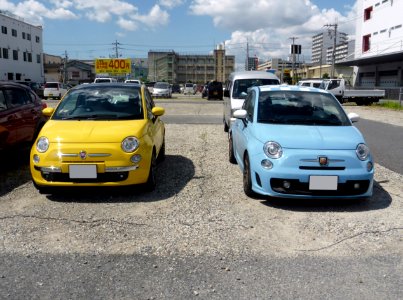 The frontview of FIAT 500 Pop & ABARTH 500