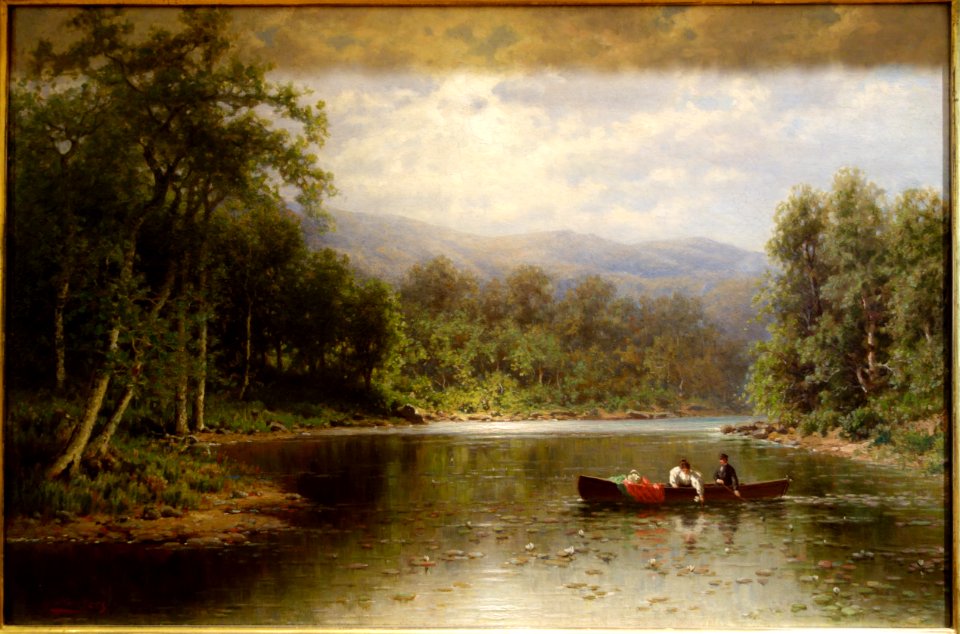 The Boating Party by George W. Waters, c. 1870s, oil on canvas - New Britain Museum of American Art - DSC08991