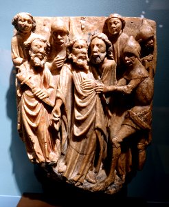 The Betrayal of Christ, British, Nottingham, c. 1500, alabaster with paint - Middlebury College Museum of Art - Middlebury, VT - DSC08081
