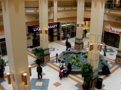 The fountain in City Place mall in Winnipeg, Manitoba