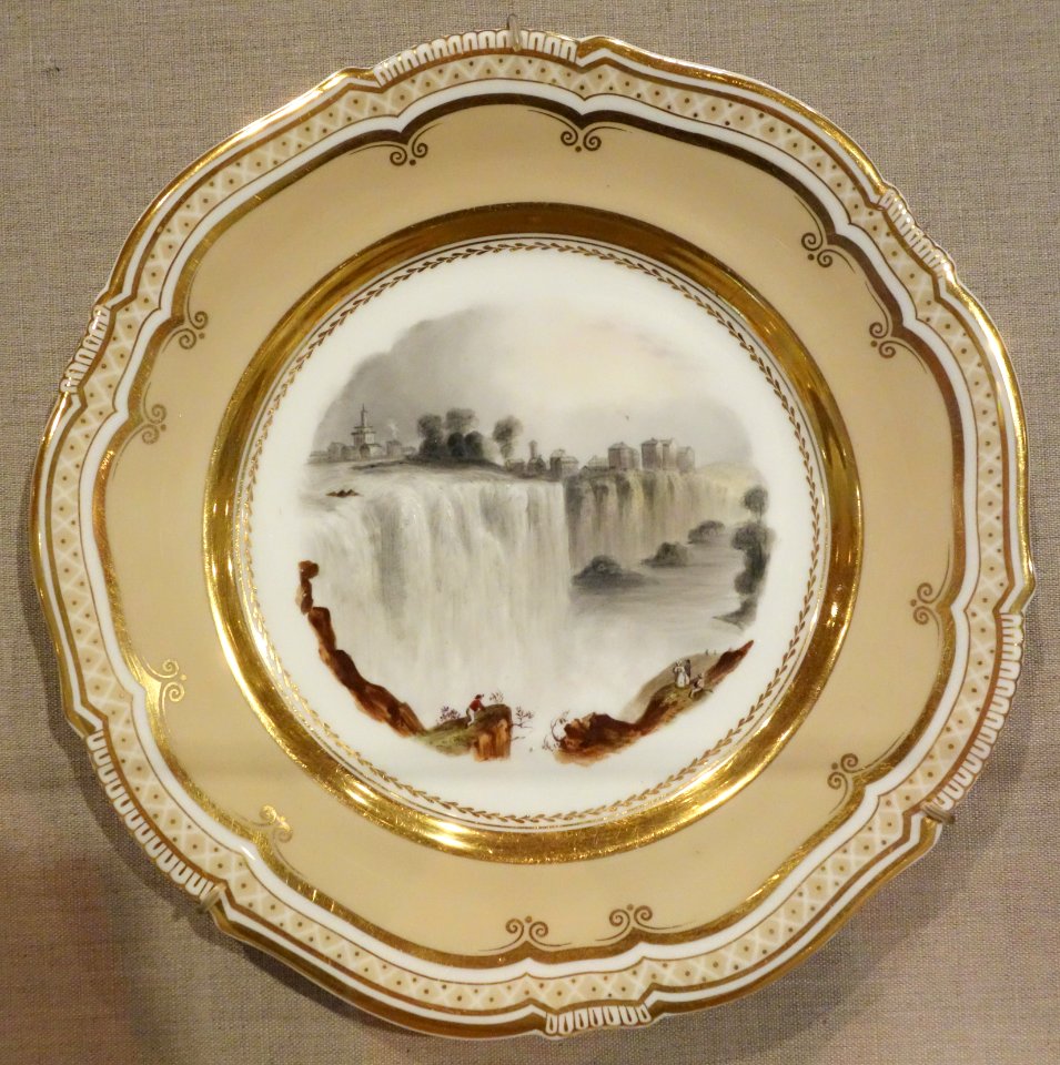 The Genese Falls, Rochester, America - Coalport Porcelain Factory, Shropshire, England, c. 1820-1830, porcelain - De Young Museum - DSC00907