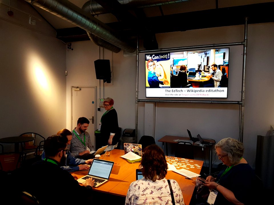 The EdTech Wikipedia editathon workshop at the OER18 Conference