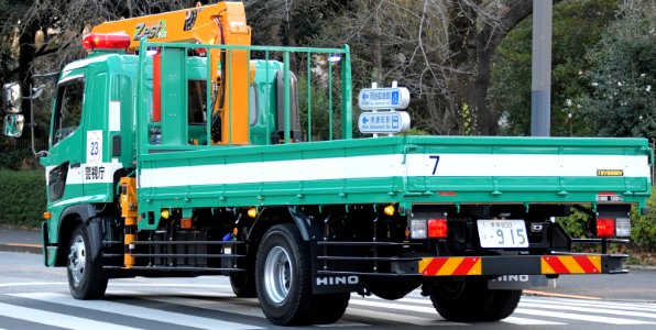 Tokyo Metropolitan Police Department Hino Ranger GD Crane truck rear