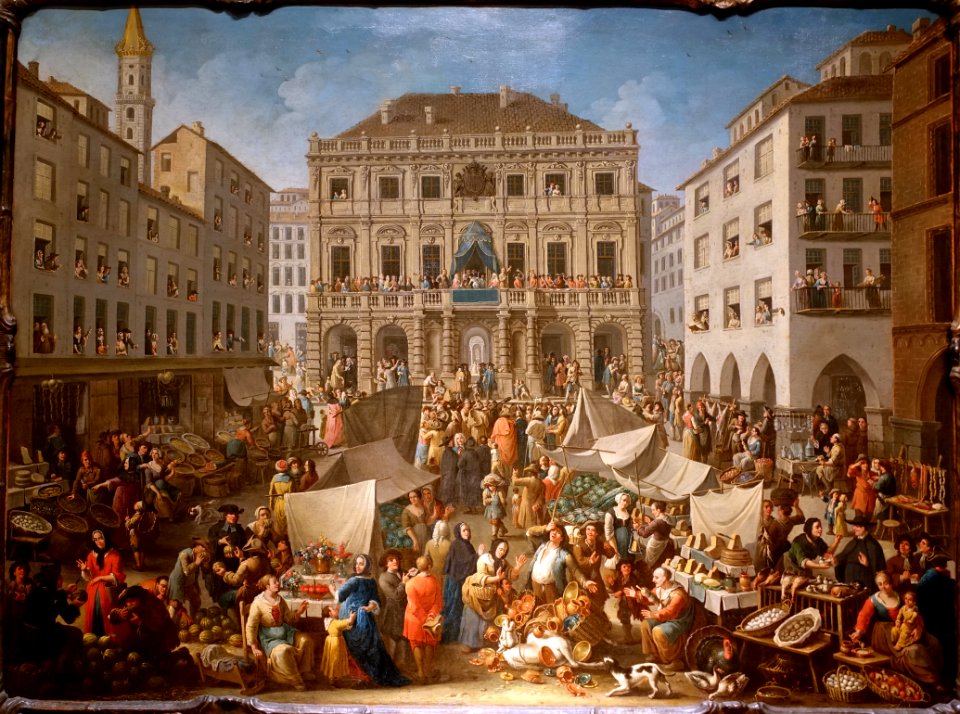 The Lottery Drawing in Piazza Delle Erbe, Turin, by Giovanni Michele Granieri, 1756, oil on canvas - John and Mable Ringling Museum of Art - Sarasota, FL - DSC00805