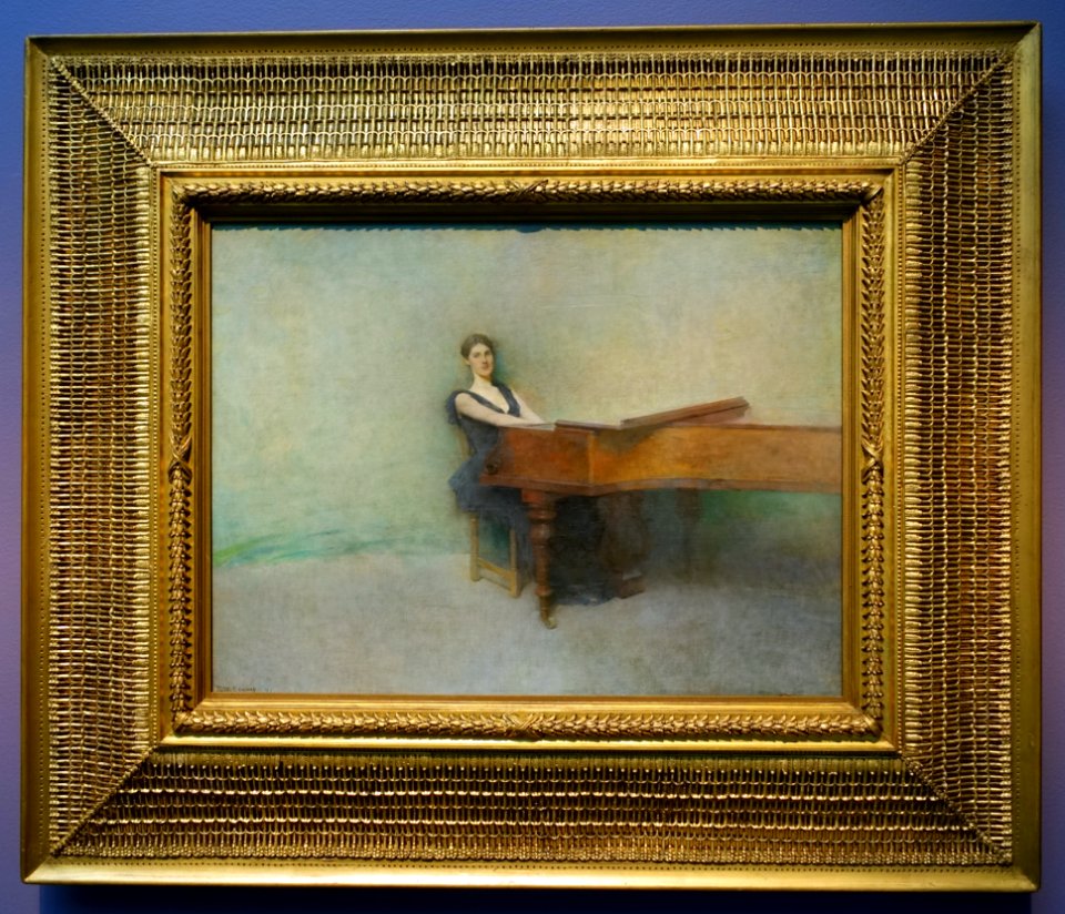 The Piano by Thomas Wilmer Dewing, frame by Stanford White, 1891, oil on wood panel - Freer Gallery of Art - DSC04857