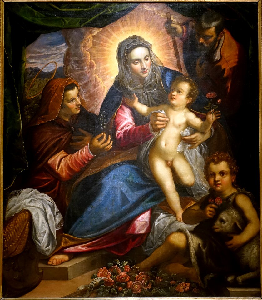 The Holy Family with Saints Anne and John the Baptist, by Domenico Tintoretto, c. 1595, oil on canvas - John and Mable Ringling Museum of Art - Sarasota, FL - DSC00611