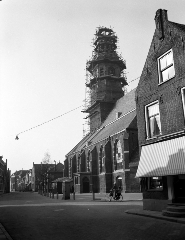 Toren Nederlands Hervormde Kerk te Nijkerk in restauratie Anno 1778 , kerk Anno , Bestanddeelnr 907-6415