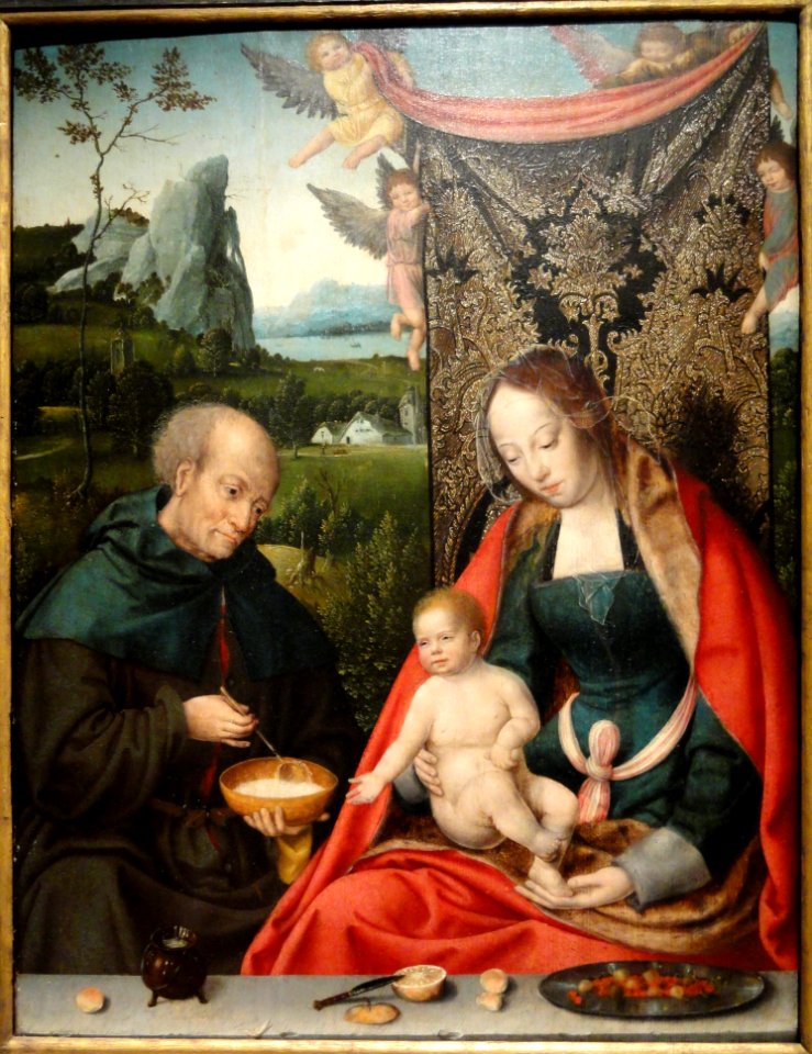The Holy Family, school of Joos van Cleve, Flemish, 1485-1541 - Mount Holyoke College Art Museum - DSC04590