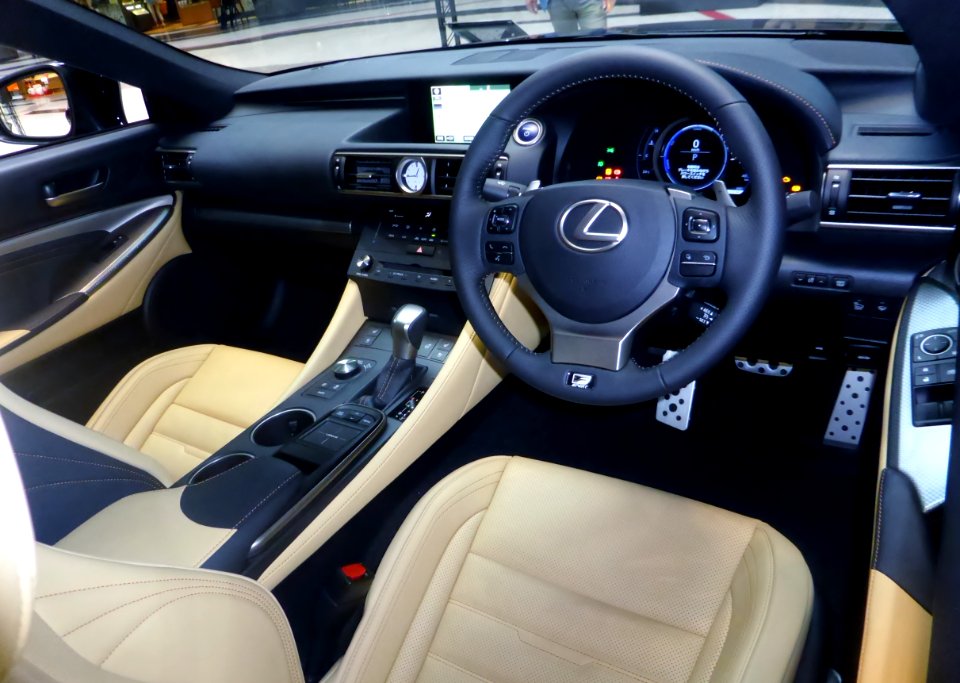 The interior of Lexus RC300h F SPORT prototype