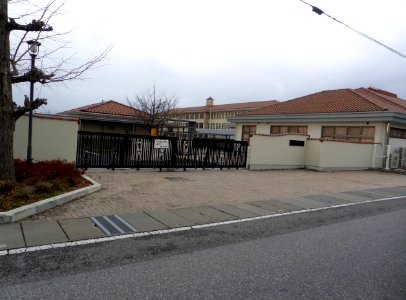 The school gate of Toyosato Elementary School at 29th December 2014