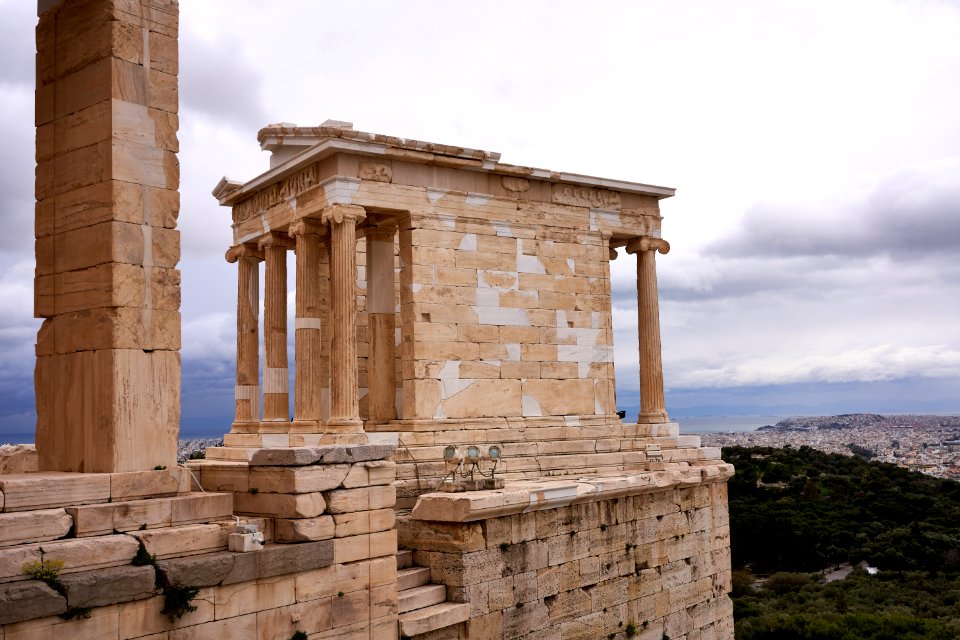 The Temple of Athena Nike on the Acropolis of Athens on 13 February 2019