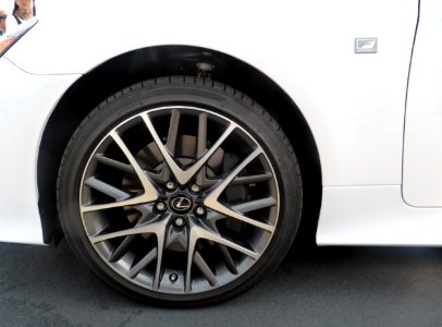 The tire wheel of Lexus RC350 F SPORT PROTOTYPE