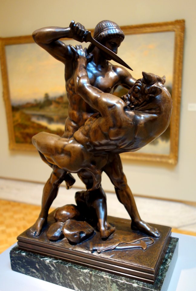 Theseus Combating the Minotaur by Antoine-Louis Barye, 1846, bronze - Chazen Museum of Art - DSC02176