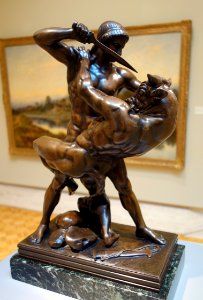 Theseus Combating the Minotaur by Antoine-Louis Barye, 1846, bronze - Chazen Museum of Art - DSC02176