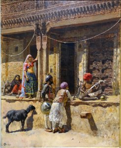 The Soldier of the Rajah Coming to the Sword Sharpener of Ahmedabad, by Edwin Lord Weeks, 1888-1890, oil on canvas - Portland Museum of Art - Portland, Maine - DSC04279