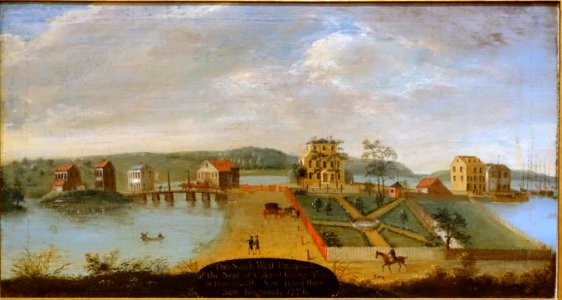 The South West Prospect of the Seat of Colonel George Boyd at Portsmouth, New Hampshire, New England, artist unknown, 1774, oil on canvas - Currier Museum of Art - Manchester, NH - DSC07374