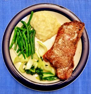 Thanksgiving dinner with New York strip steak - Massachusetts