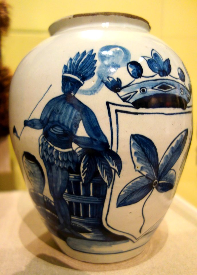 Tobacco Jar, attributed to Jan van der Laan, Delft, The Netherlands, c. 1765, tin-glazed earthenware - Albany Institute of History and Art - DSC07969