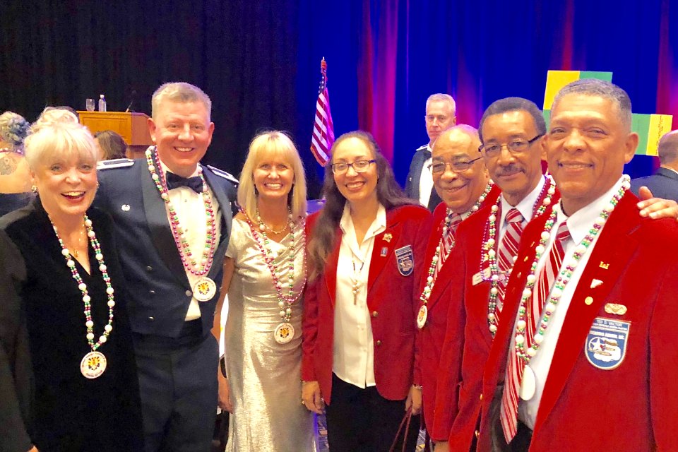 Tuskegee Airmen Arizona Chapter with Col. Bryan Cook Commander 944th Fighter Wing at Awards Banquet with Terrie Frankel