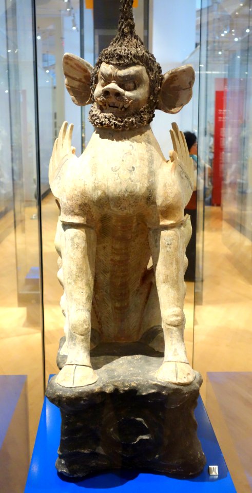 Tomb guardian, China, Tang dynasty, 7th-8th century, earthenware - Royal Ontario Museum - DSC03989