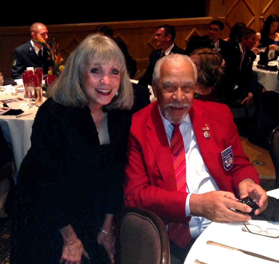 Tuskegee Airman David Toliver Sr. with Terrie Frankel at 944th Fighter Wing Awards Banquet